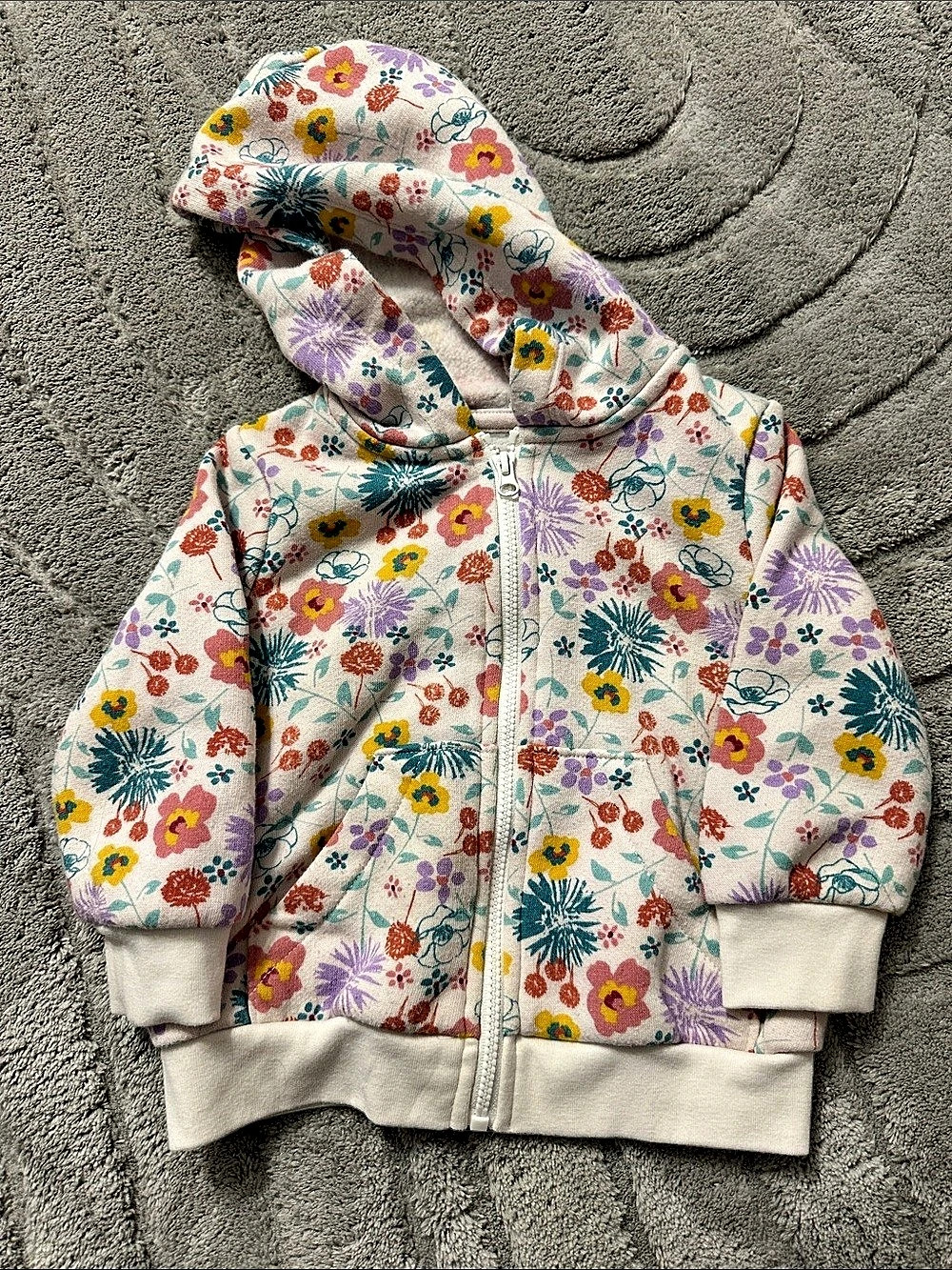 Okie Dokie Floral Hooded Jacket Baby 12M